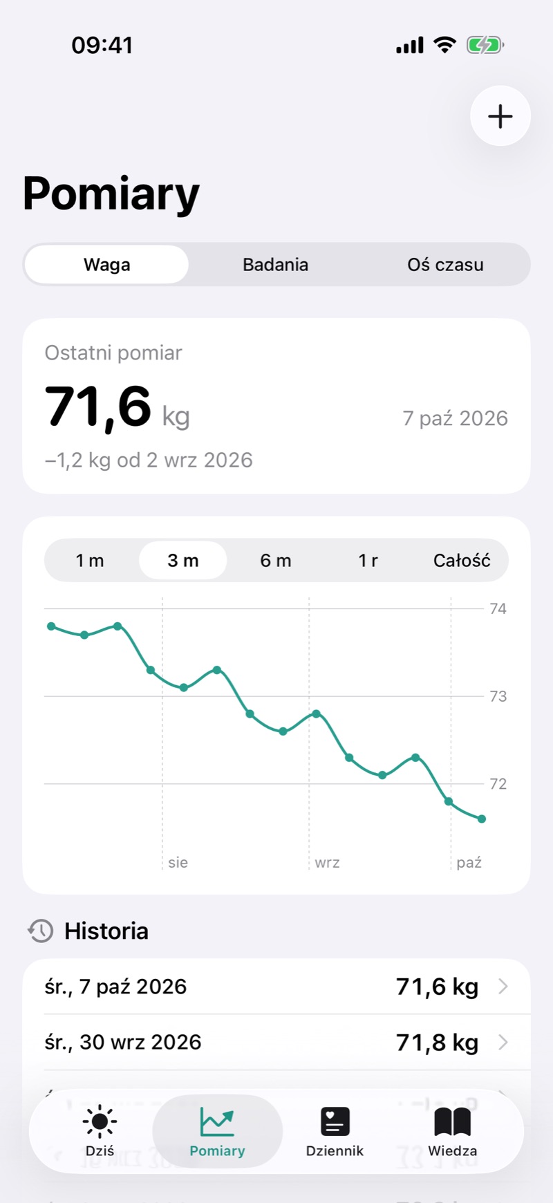 Waga, także z Apple Health